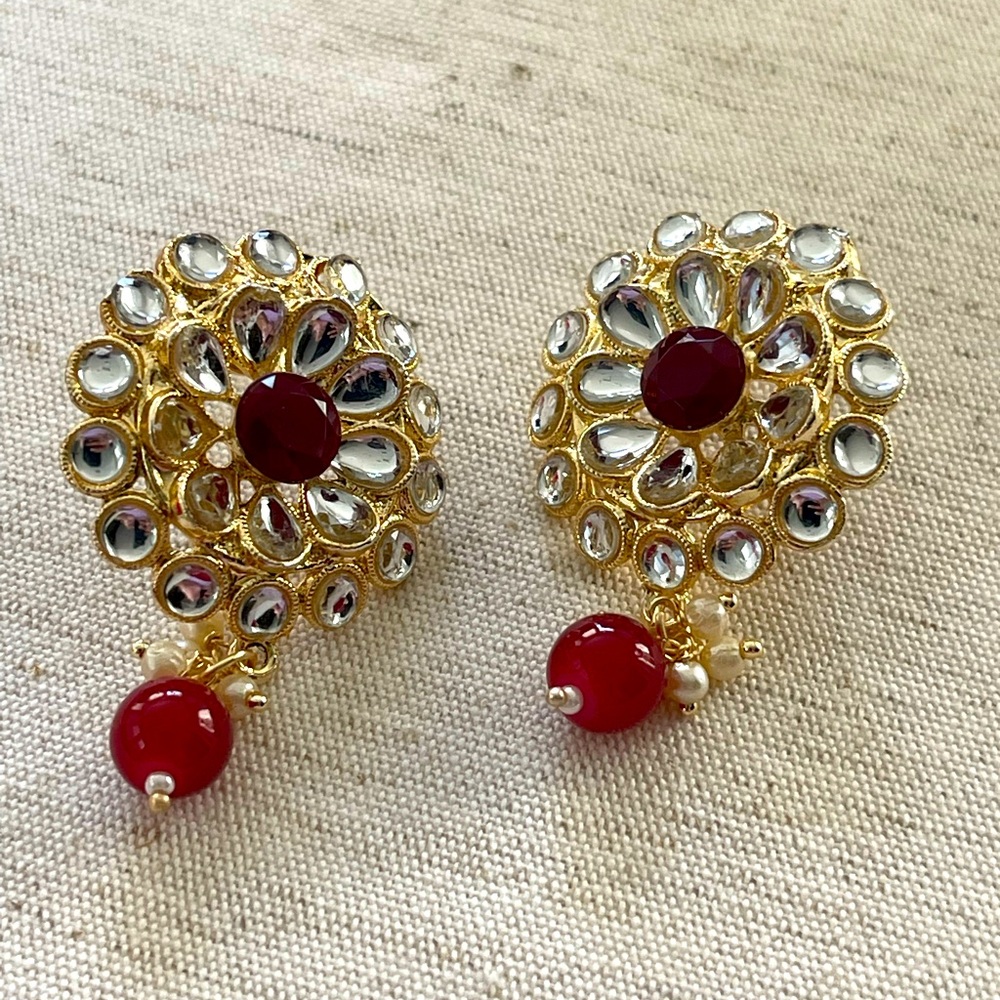 Fashion Jewelry gold/red Earrings